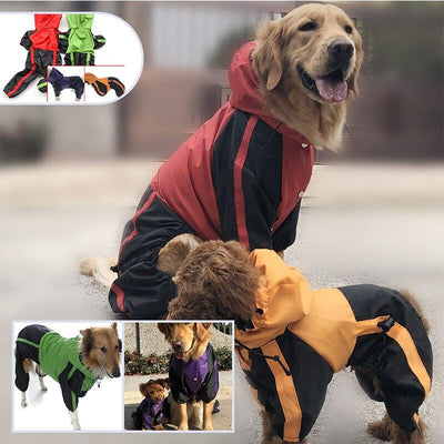 Large Dog Pet Raincoat - Dog Hugs Cat