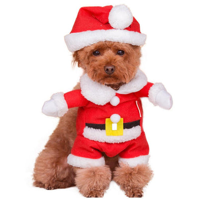 Pet Clothes Santa Claus Costume - Dog Hugs Cat