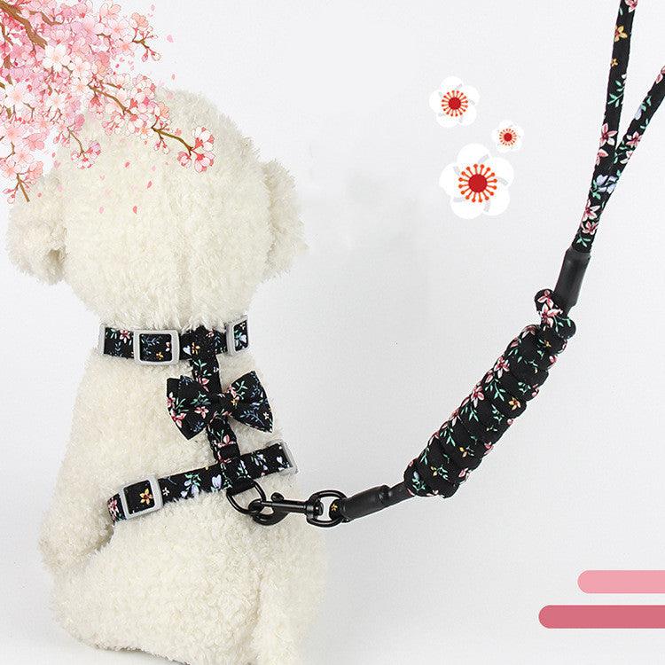 Creative Floral And Japanese Style Cat Leash - Dog Hugs Cat