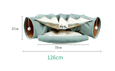 Pet Cats Tunnel Interactive Play Toy Mobile Collapsible Ferrets Rabbit Bed Tunnels Indoor Toys Kitten Exercising Products - Dog Hugs Cat