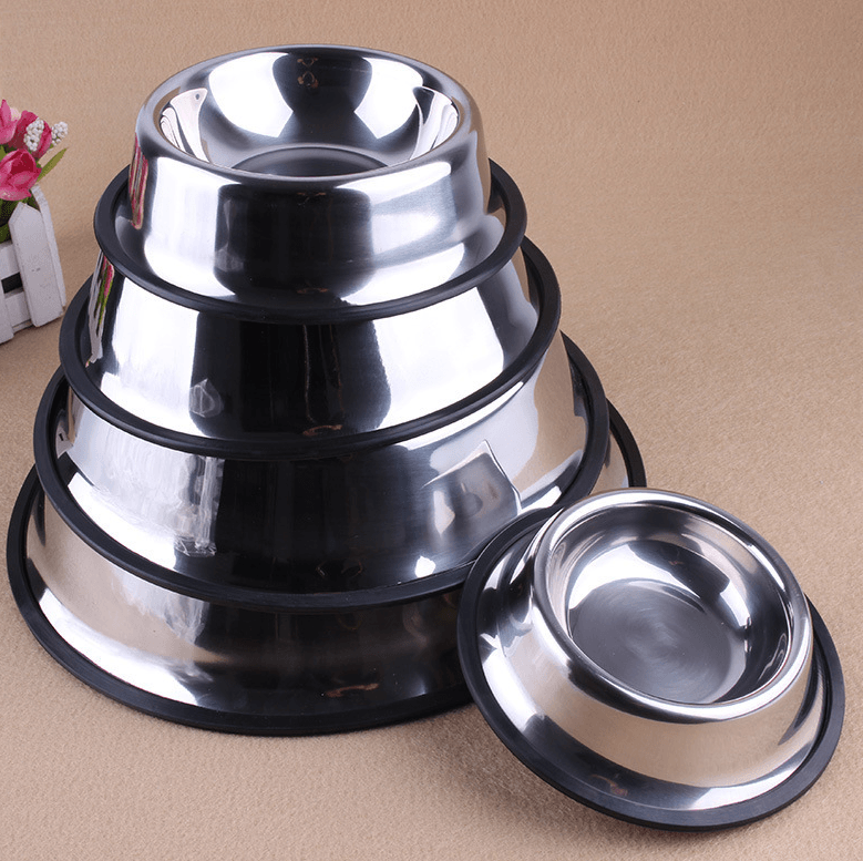 Classic Stainless Steel Bowls - Dog Hugs Cat