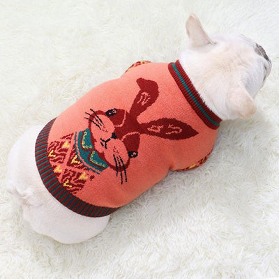 Bull Dog Fat Dog Short Sweater - Dog Hugs Cat