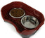 Dog Bowl Cat Bowl Pet Cat Double Basin Splash-Proof Neat Dog Cat Rice Bowl Food Bowl Stainless Steel Bowl - Dog Hugs Cat