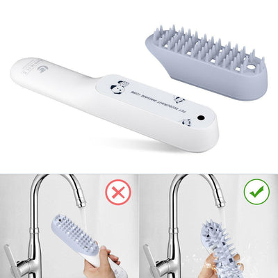 Pet Silicone Massage Brush Deodorant Sterilization Comb Handle Dog Grooming Shaving Massage Cleaning Comb Fur Remove Brush - Dog Hugs Cat