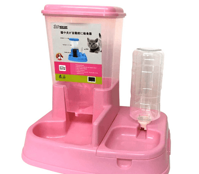 Automatic Feeder For Pets - Dog Hugs Cat