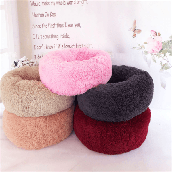 Round Long Hairy Autumn And Winter Nest Pad Cat Mattress - Dog Hugs Cat