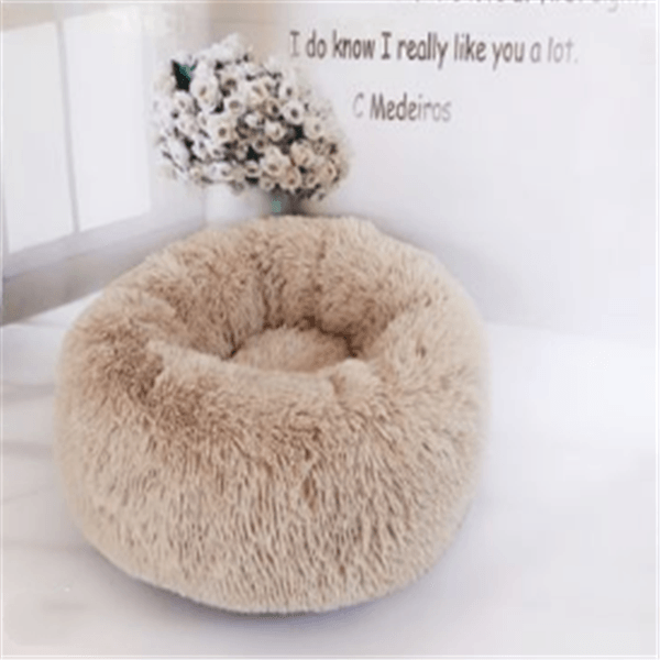 Round Long Hairy Autumn And Winter Nest Pad Cat Mattress - Dog Hugs Cat