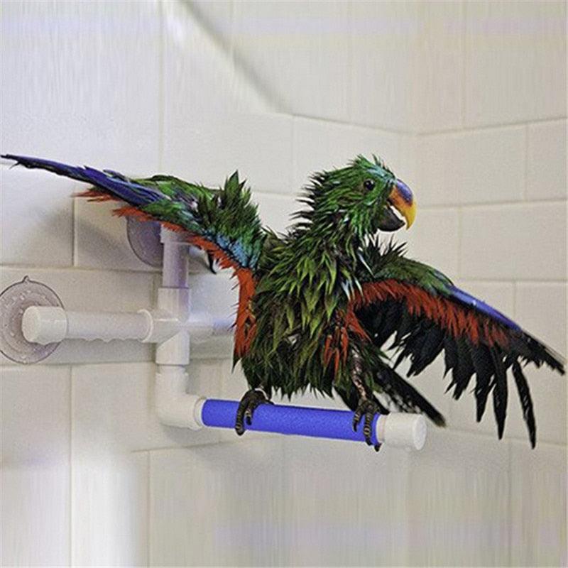 Parrot Bath Shower Stand - Dog Hugs Cat