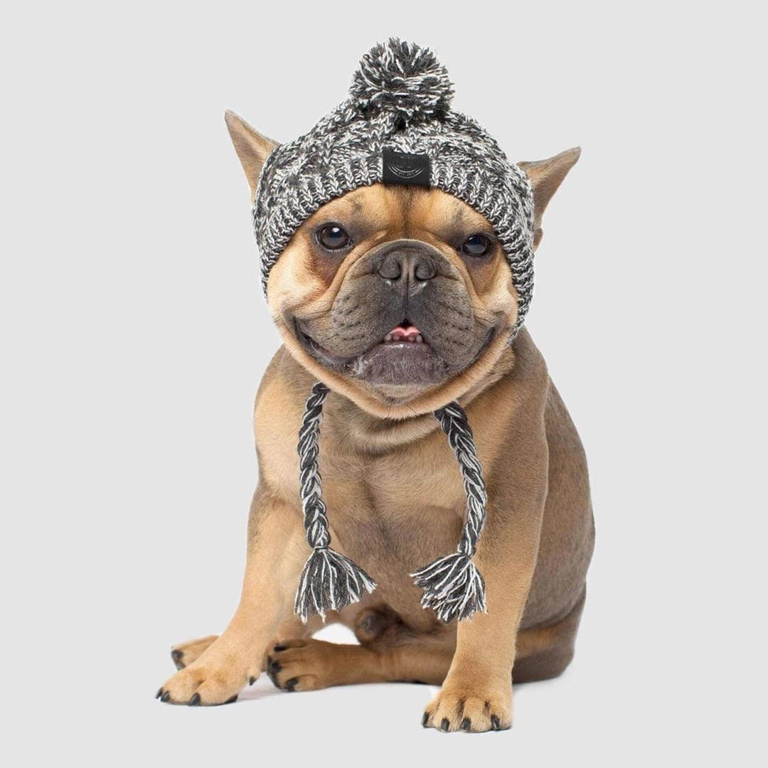 Winter Fashion Dog Hat Windproof Fluffy Knitted Polar Pom Hat - Dog Hugs Cat