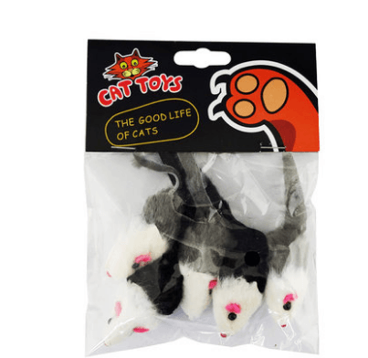 Cat Toy Cat Fake Mouse Toy Tiantian Cat Rabbit Skin Mouse (5 Packs) Funny Cat Toy - Dog Hugs Cat