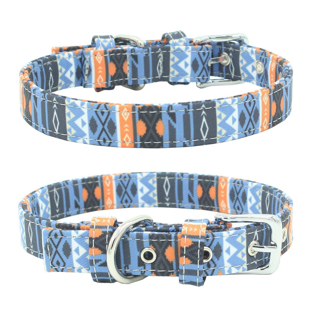 Pet Collar Double Layer Colorful Fabric Dog Collar Traction Dog Leash - Dog Hugs Cat