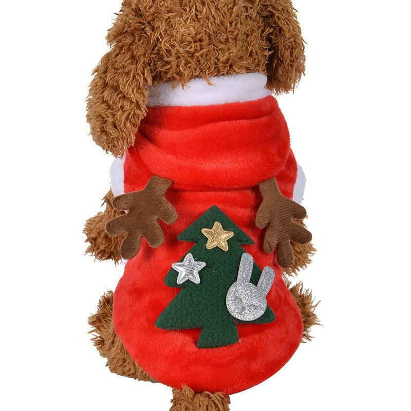 Christmas Dog Clothes Small Dogs Santa Costume - Dog Hugs Cat