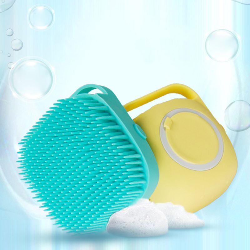 Soft Silicone Bristles Cat Dog Bath Brush Comb Scrubber Shampoo Dispenser For Pet Grooming Deshedding For Pet Washing - Dog Hugs Cat