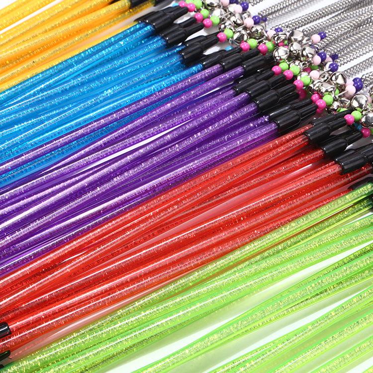 Spring Bells, Color Beads, Cat Stick, Feather Cat Stick, Cat Supplies, Cat Toys - Dog Hugs Cat