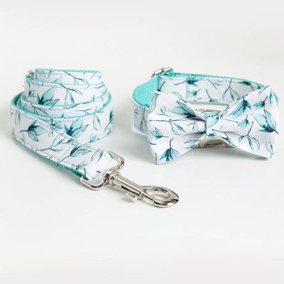 Small Leaf Dog Collar Leash - Dog Hugs Cat