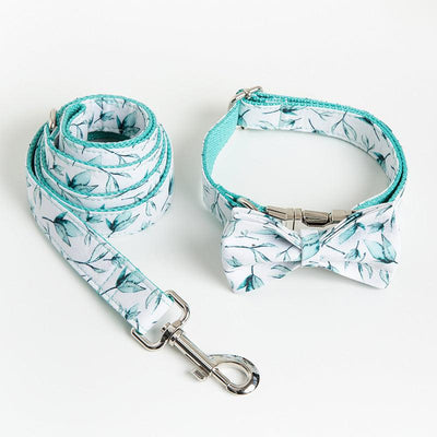 Small Leaf Dog Collar Leash - Dog Hugs Cat