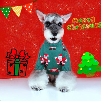 Pet Clothes Schnauzer Teddy Winter Christmas Sweater - Dog Hugs Cat