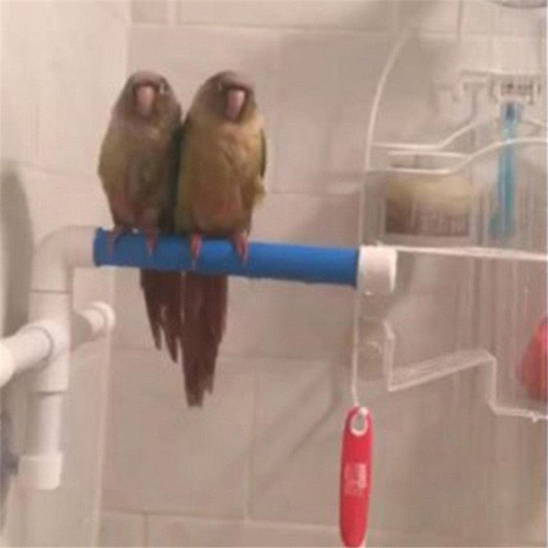 Parrot Bath Shower Stand - Dog Hugs Cat