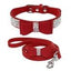 Rhinestone Bling Leather Dog Cat Collar & Leash - Dog Hugs Cat