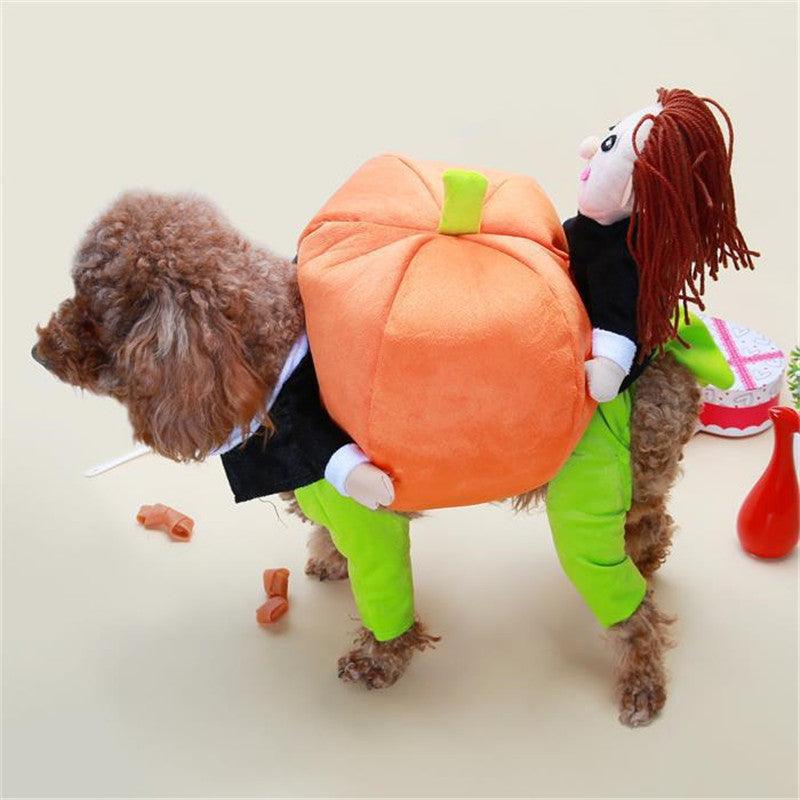 Pet Halloween Pumpkin Decorations For Clothes - Dog Hugs Cat