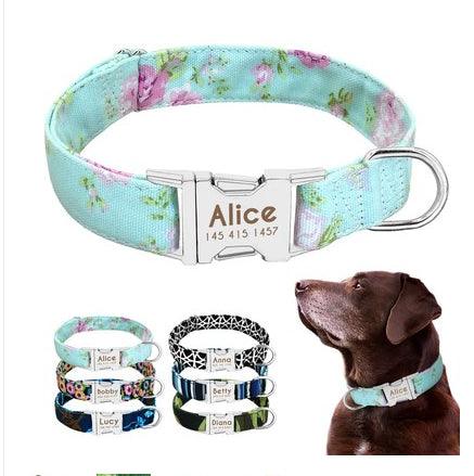 Pet Dog Name Collar Custom Large Dog Collar Lettering Tag - Dog Hugs Cat