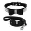 Rhinestone Bling Leather Dog Cat Collar & Leash - Dog Hugs Cat