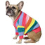 Dog Rainbow Striped Cardigan - Dog Hugs Cat