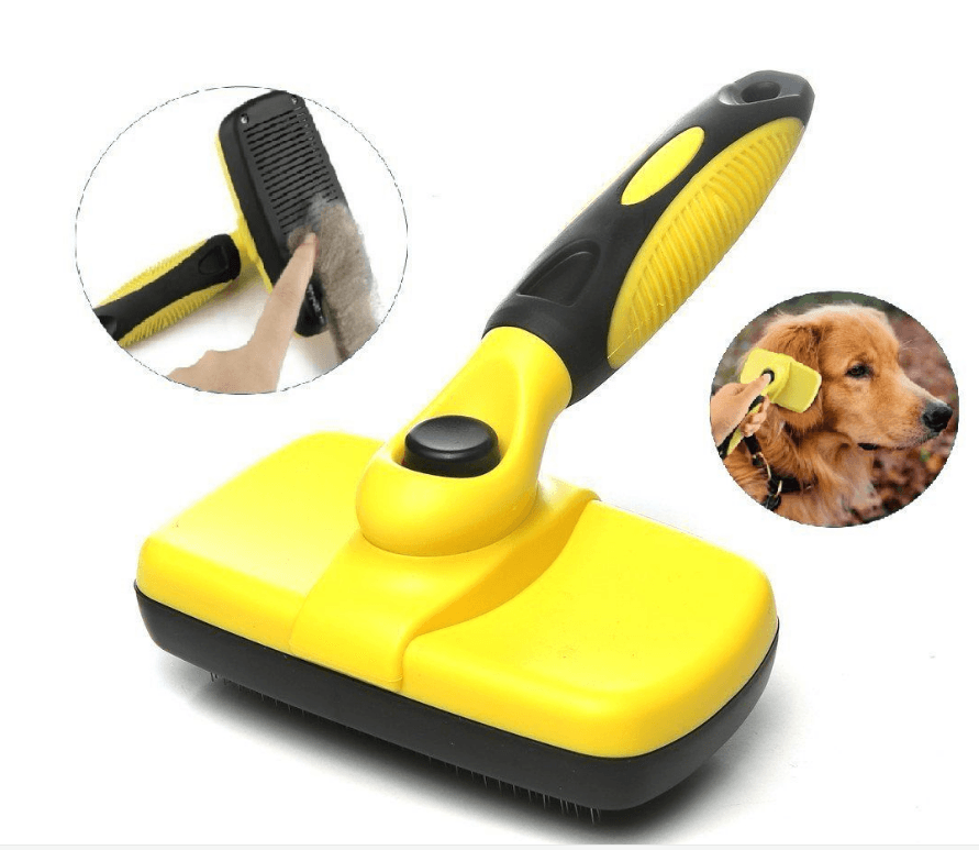 Pet Self Cleaning Slicker Brush - Dog Hugs Cat