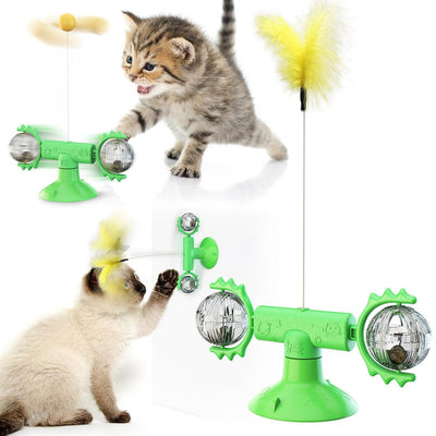 Cat Turntable Cat Windmill Toy Glowing Toy - Dog Hugs Cat