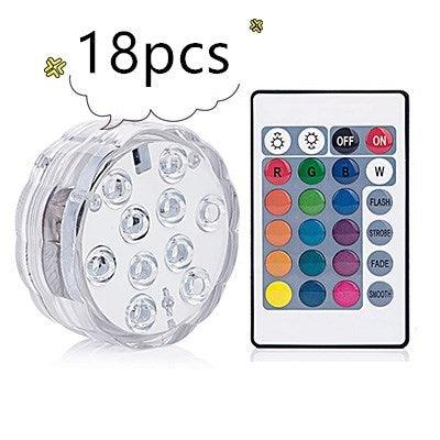 16 Colors RGB Submersible Pool Light with RF Remote Control - Illuminate Your Water Wonderland - Dog Hugs Cat