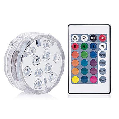 16 Colors RGB Submersible Pool Light with RF Remote Control - Illuminate Your Water Wonderland - Dog Hugs Cat
