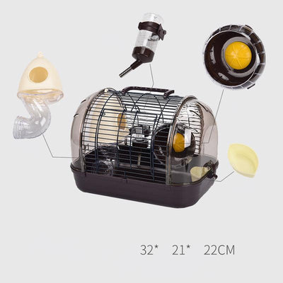 Japanese Luxury Hamster Cage Transparent Base Viewing Cage - Dog Hugs Cat