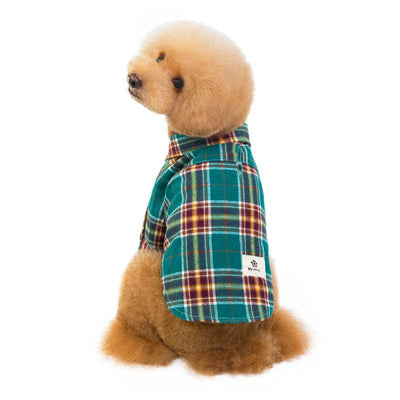 Pet Leisure Plaid Shirt Pet Clothes Shirt - Dog Hugs Cat