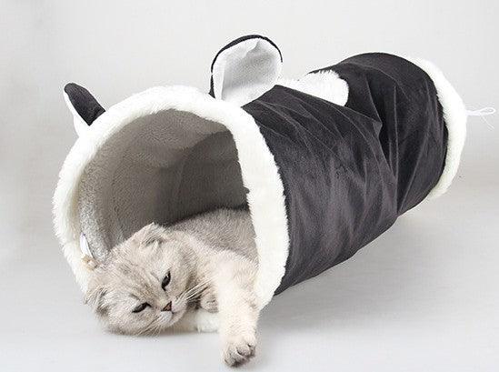 Cartoon Animal Ringing Paper Cat Tee Cat Tunnel - Dog Hugs Cat