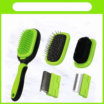 Five In One Pet Grooming Massage Knot Opening Comb - Dog Hugs Cat