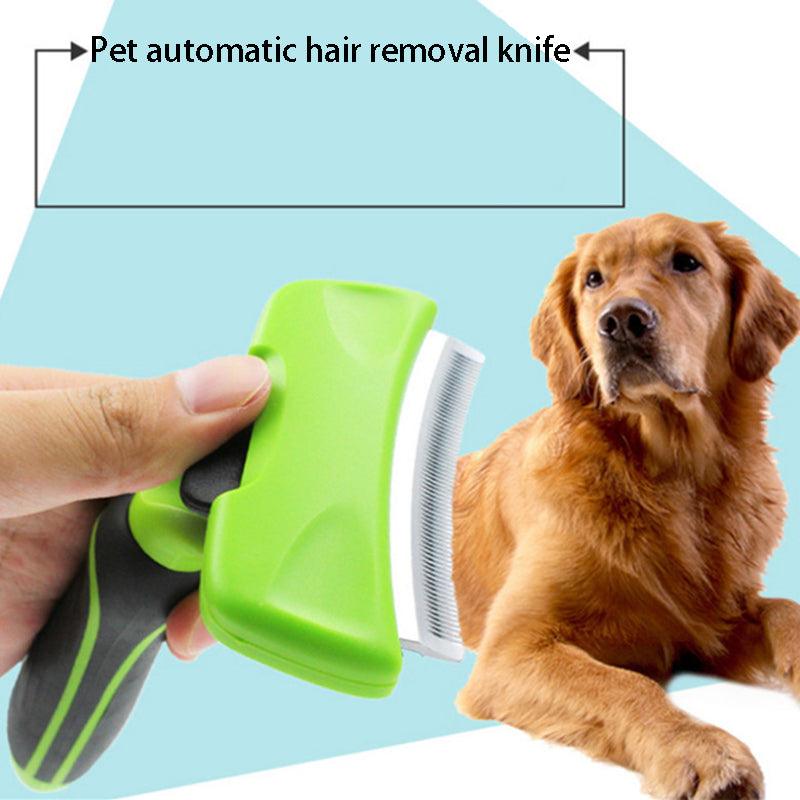 Combs Grooming-Brush Deshedding-Tool Pet-Hair-Remover Edge-Trimming Dog-Cat-Rake Furmine - Dog Hugs Cat