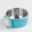 Stainless Steel Dog Fixed Cat Bowl Cat Bowl Dog Cage Water Anti-Overturning Dog - Dog Hugs Cat