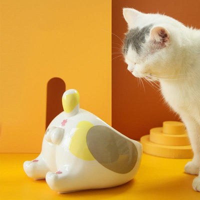 Ceramic Pet Bowl Cat Bowls Dog Feeding Holder High Foot Single Mouth Dog Food Drinking Water Feeder For Pets Suppliers - Dog Hugs Cat