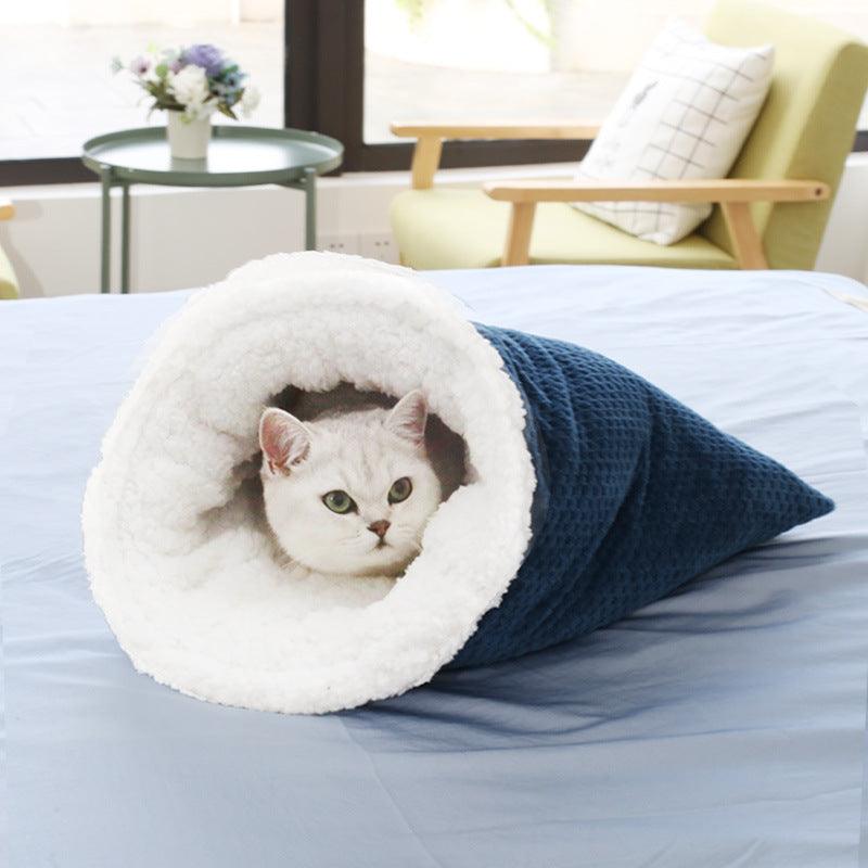 Cat Nest Christmas Plus Soft Nest Cat Sleeping Bag Cat Nest Cat Supplies Pet Four Seasons Universal Cat Mat - Dog Hugs Cat