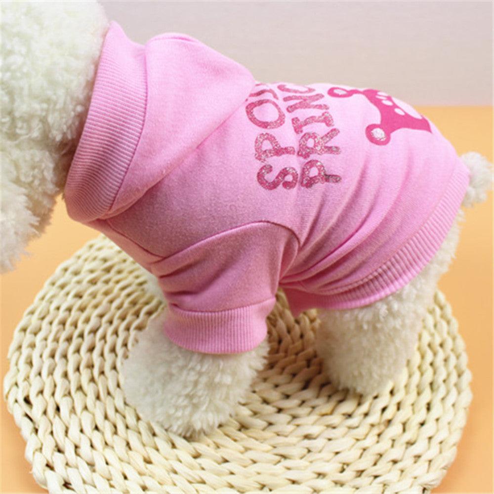 Pink Princess Hooded Cat Puppy Dog Clothes - Dog Hugs Cat