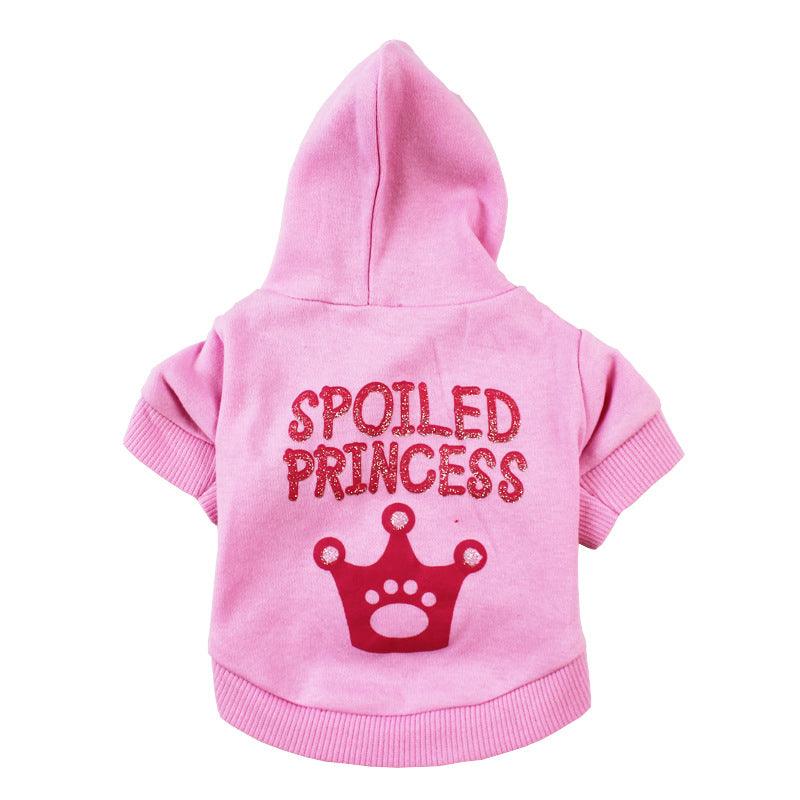 Pink Princess Hooded Cat Puppy Dog Clothes - Dog Hugs Cat