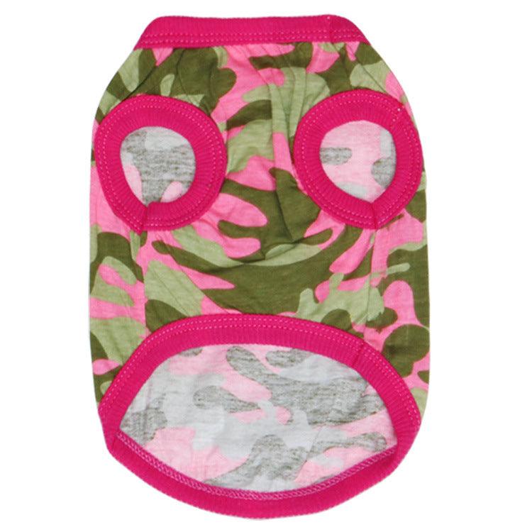Pet Clothes Dog Clothes Cotton Yellow Woodland Camouflage Dog Clothes Vest Teddy Pet Clothes Spring And Summer - Dog Hugs Cat