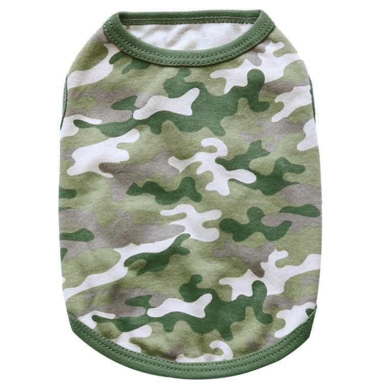 Pet Clothes Dog Clothes Cotton Yellow Woodland Camouflage Dog Clothes Vest Teddy Pet Clothes Spring And Summer - Dog Hugs Cat
