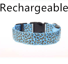 Led Dog Collar Safety Adjustable Nylon Leopard Pet Collar - Dog Hugs Cat