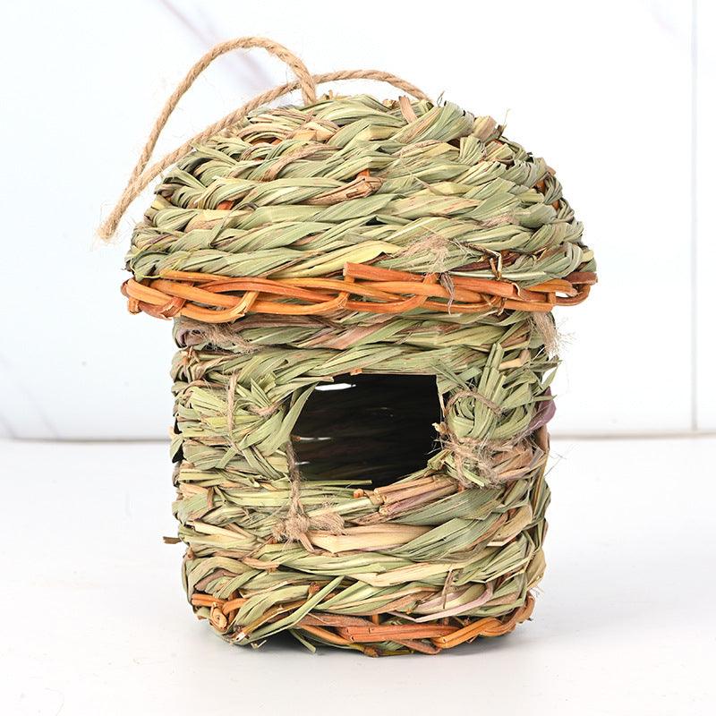 Creative Straw Birds Nest Handicraft Hand-Woven Straw Bird Cage - Dog Hugs Cat