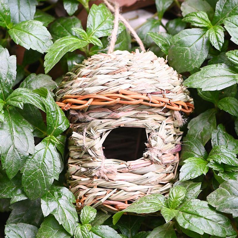 Creative Straw Birds Nest Handicraft Hand-Woven Straw Bird Cage - Dog Hugs Cat