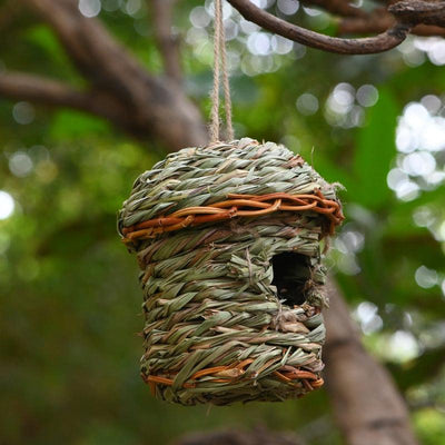 Creative Straw Birds Nest Handicraft Hand-Woven Straw Bird Cage - Dog Hugs Cat