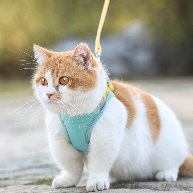Cat Traction Rope Home Vest-Style Chest Harness Cute Anti-Stroke Cat Walking Rope - Dog Hugs Cat