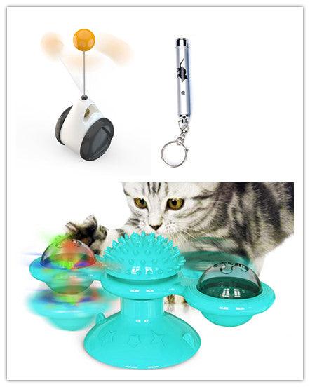 Sucker Turn Windmill Cat Toy Funny Cat Creative Spin Ball - Dog Hugs Cat