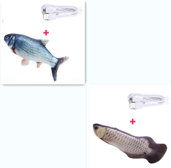 Electric Funny Cat Simulation Fish Beating Usb Jumping Cat Toy - Dog Hugs Cat